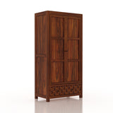Raj Two Door and One Drawer Storage Solid Sheesham Wood Wardrobe - 3 Years Warranty