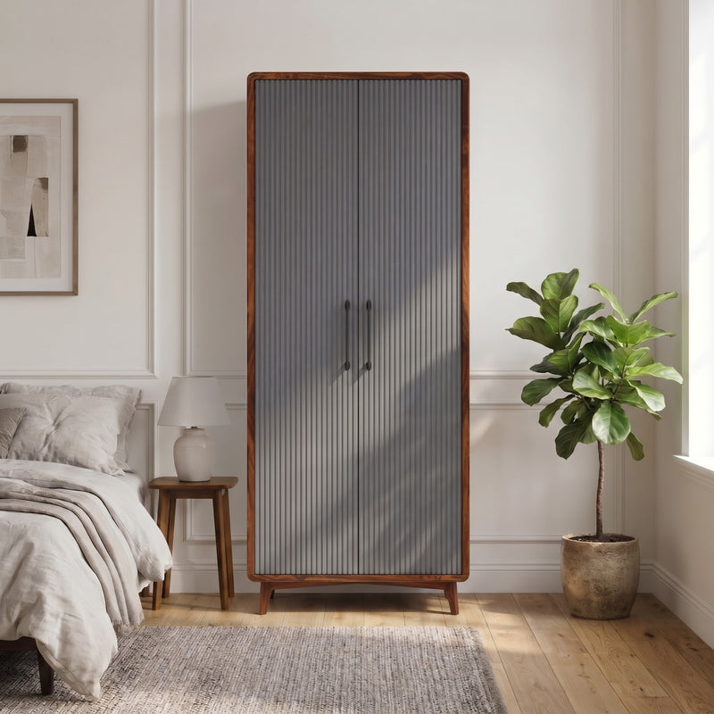 Robert Solid Sheesham Wood Wardrobe With Two Doors 3 Years warranty