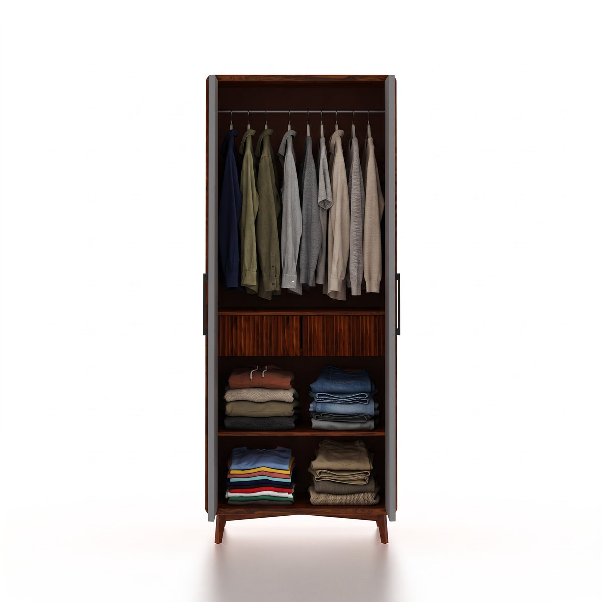 Robert Solid Sheesham Wood Wardrobe With Two Doors 3 Years warranty