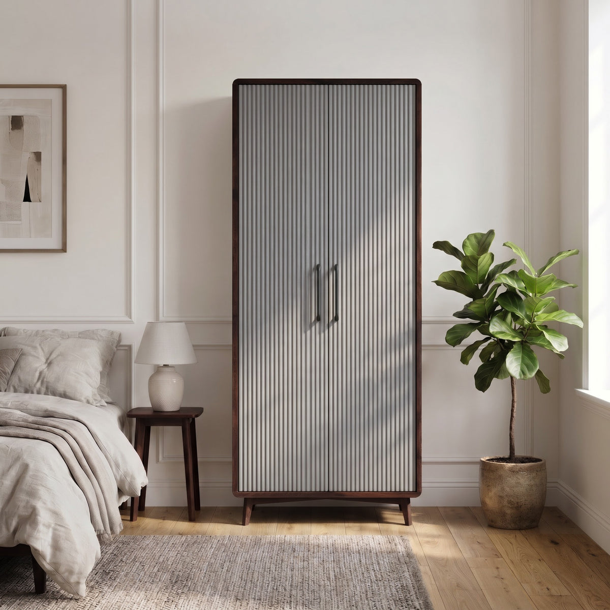 Robert Solid Sheesham Wood Wardrobe With Two Doors 3 Years warranty