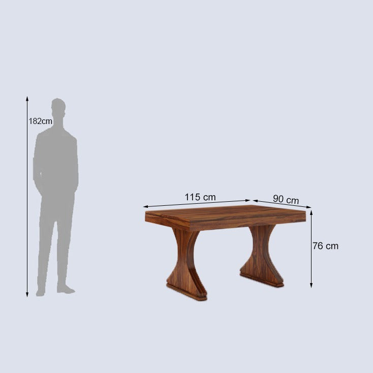 Maron Solid Sheesham Wood 4 Seater Dining Table - 3 Years Warranty