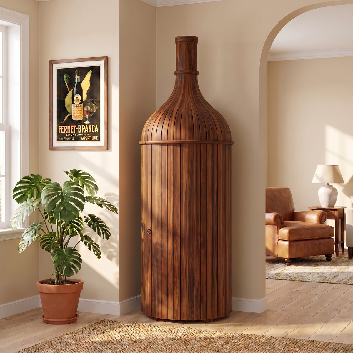 Cellar Solid Sheesham Wood Bottle Bar Cabinet - 3 Years Warranty