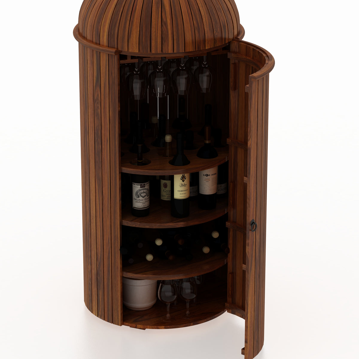 Cellar Solid Sheesham Wood Bottle Bar Cabinet - 3 Years Warranty