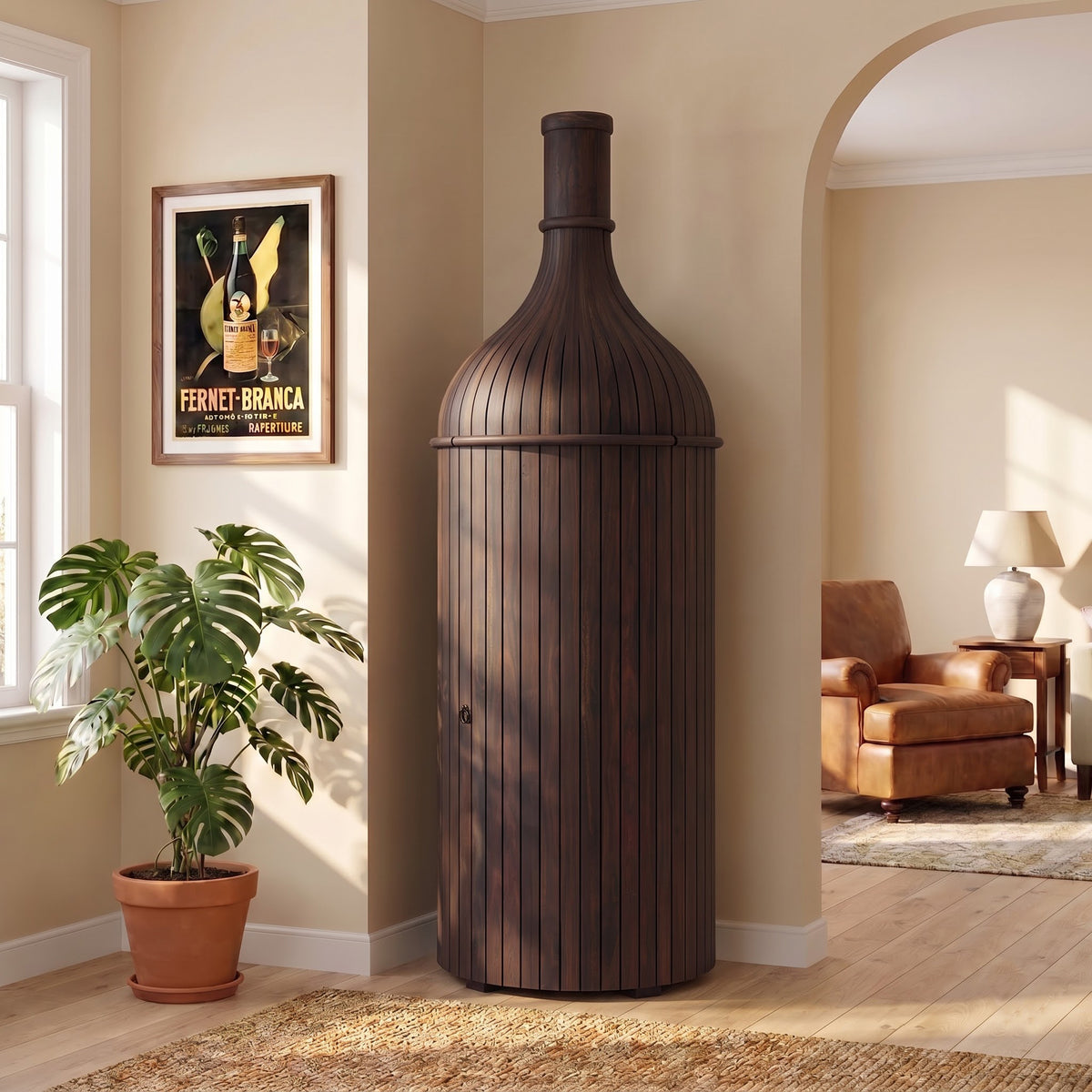Cellar Solid Sheesham Wood Bottle Bar Cabinet - 3 Years Warranty