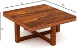 Cairo Solid Sheesham Wood Coffee Table With 4 Stools - 3 Years Warranty