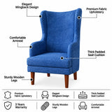 Navy Wing/Relax Sofa Chair With Wooden Legs - 3 Years Warranty