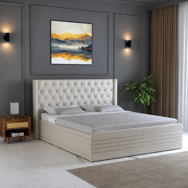 Bettan Upholstered Bed With Box Storage - 12 Months Warranty(LUXE EDITION)