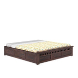 Armania Solid Sheesham Wood Bed With Hydraulic Storage Without Headboard - 1 Year Warranty