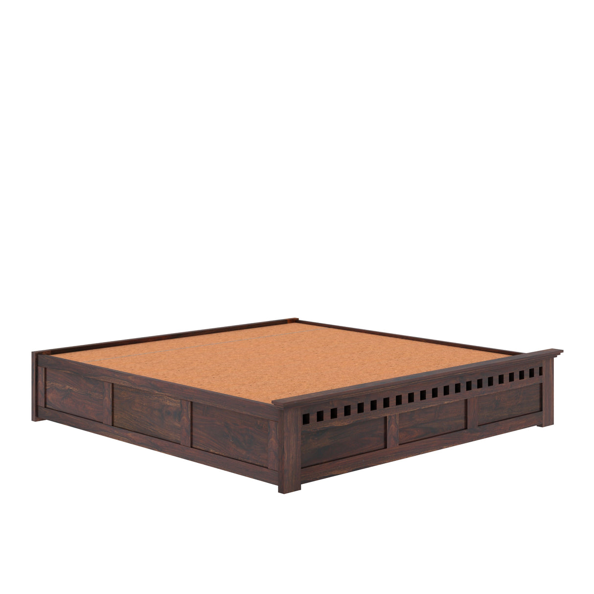 Armania Solid Sheesham Wood Bed With Hydraulic Storage Without Headboard - 3 years Warranty
