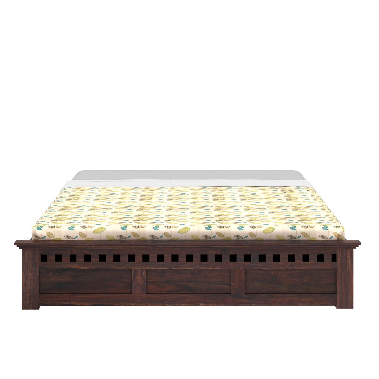 Armania Solid Sheesham Wood Bed With Hydraulic Storage Without Headboard - 3 years Warranty