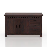 Armania Solid Sheesham Wood Sideboard With Doors and Drawer Storage - 3 Years Warranty