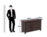 Armania Solid Sheesham Wood Sideboard With Doors and Drawer Storage - 3 Years Warranty