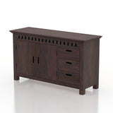 Armania Solid Sheesham Wood Sideboard With Doors and Drawer Storage - 3 Years Warranty