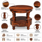 Jodhpur Solid Sheesham Wood End Table - 3 Years Warranty