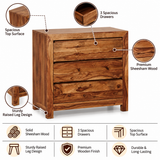 Trace Solid Sheesham Wood Chest of Drawer - 3 Years Warranty