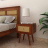 Syrus Solid Sheesham Wood One Drawer Bedside Cane - 3 Years Warranty
