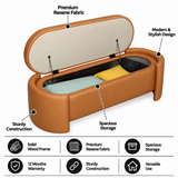 LOUISE Upholstered Ottoman Bench With Storage - 12 Months Warranty(SAFFRON)