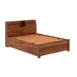 Marine Groove Solid Sheesham Wood Bed With Box Storage(Large Headrest) - 1 Year Warranty