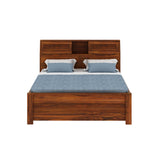 Marine Groove Solid Sheesham Wood Bed With Box Storage(Large Headrest) - 1 Year Warranty