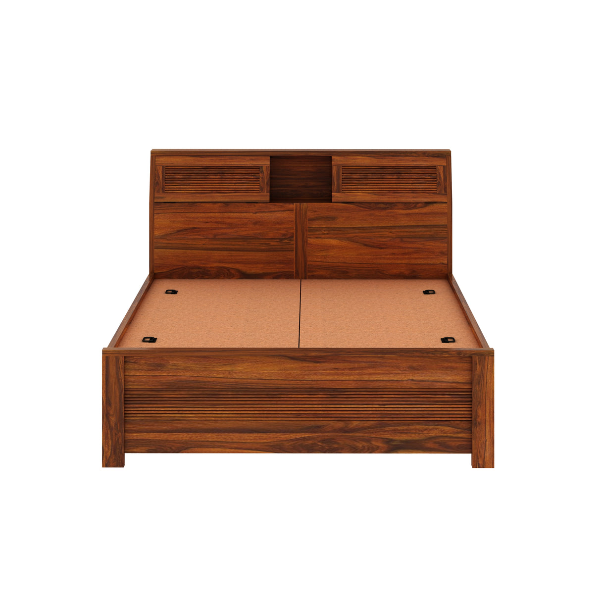 Marine Groove Solid Sheesham Wood Bed With Box Storage(Large Headrest) - 1 Year Warranty