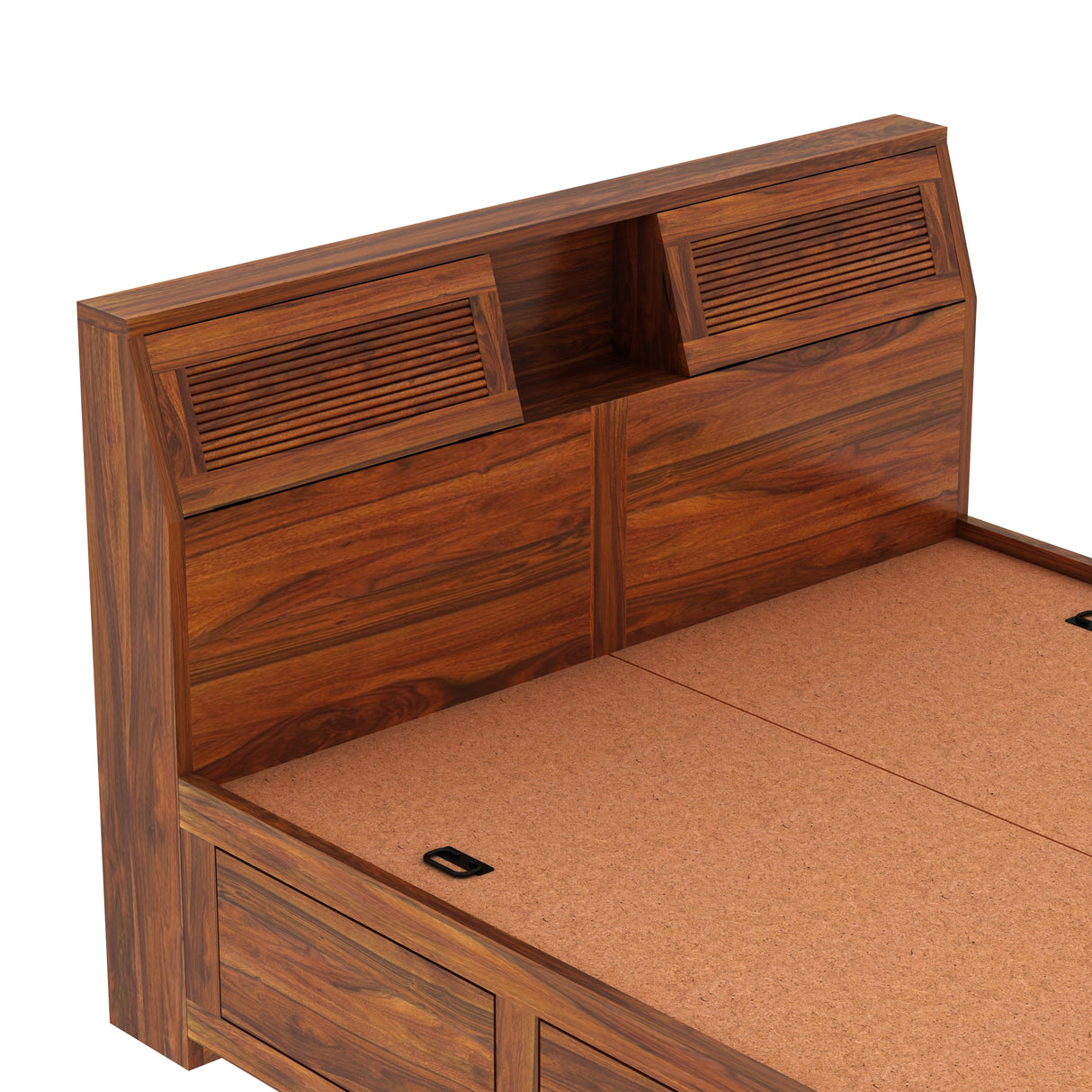 Marine Groove Solid Sheesham Wood Bed With Box Storage(Large Headrest) - 1 Year Warranty