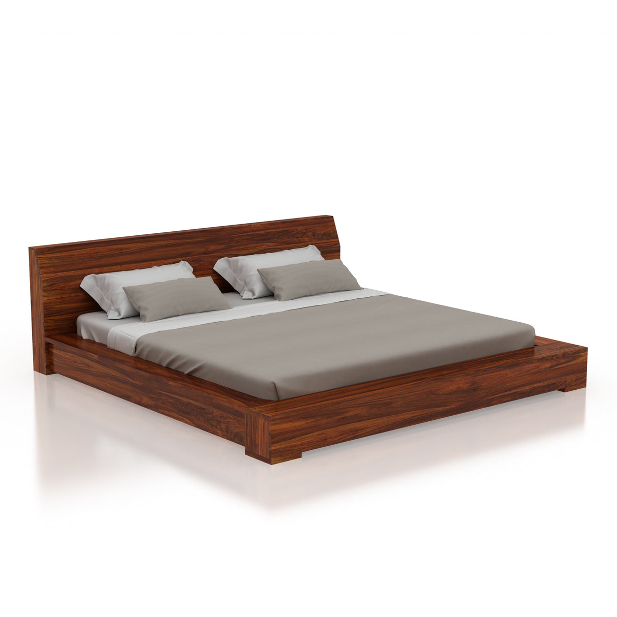 Burly Solid Sheesham Wood Low Height Platform Bed - 3 Years Warranty