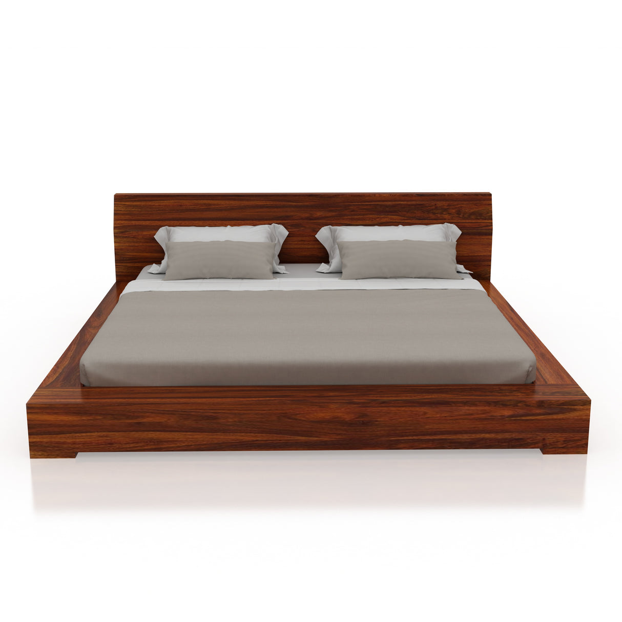Burly Solid Sheesham Wood Low Height Platform Bed - 3 Years Warranty