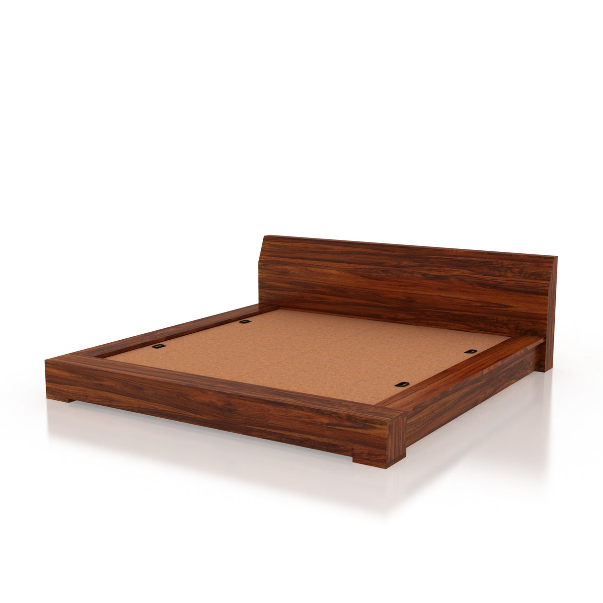 Burly Solid Sheesham Wood Low Height Platform Bed - 3 Years Warranty