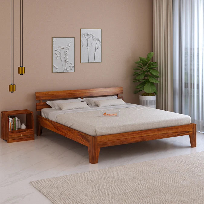 Spiky Solid Sheesham Wood Bed - 3 Years Warranty features