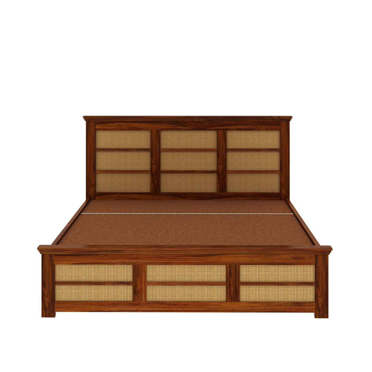 Syrus Solid Sheesham Wood Cane Bed With Hydraulic Storage Bed - 3 Years Warranty