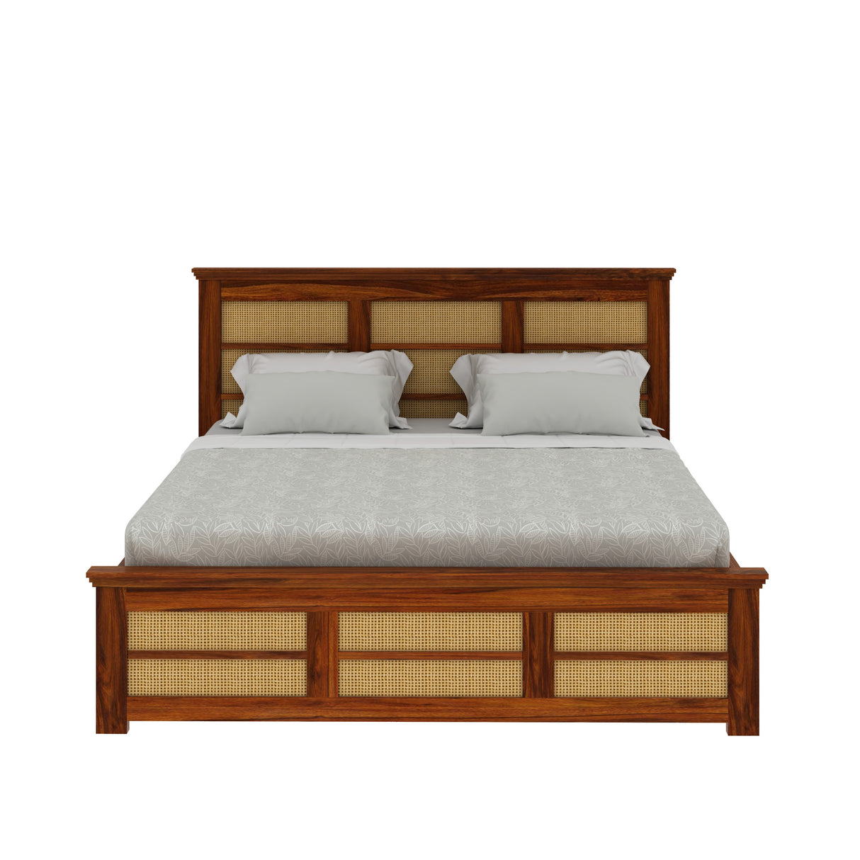 Syrus Solid Sheesham Wood Cane Bed With Hydraulic Storage Bed - 3 Years Warranty