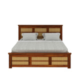 Syrus Solid Sheesham Wood Cane Bed With Hydraulic Storage Bed - 3 Years Warranty