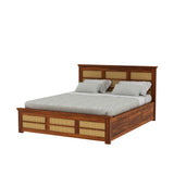 Syrus Solid Sheesham Wood Cane Bed With Hydraulic Storage Bed - 3 Years Warranty