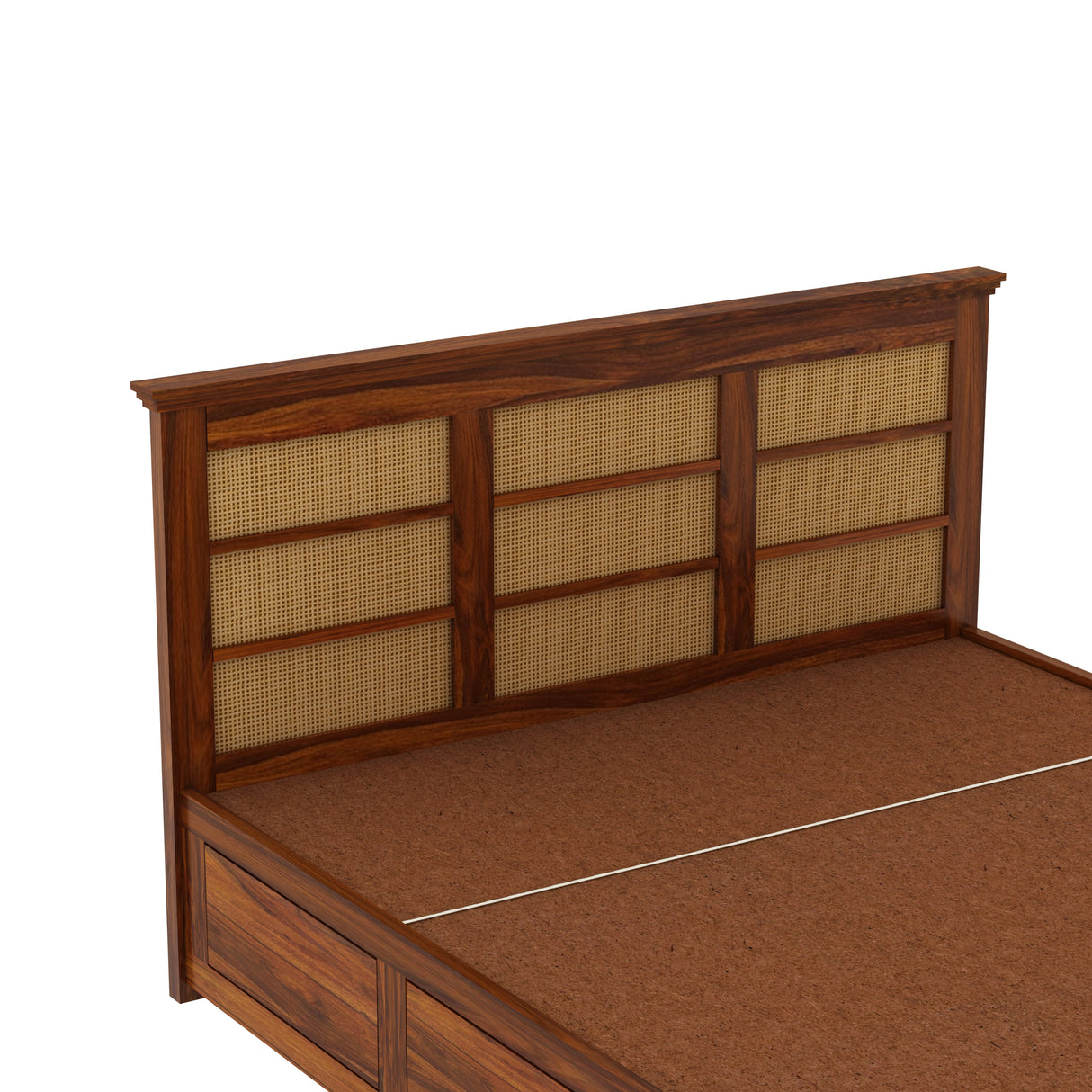Syrus Solid Sheesham Wood Cane Bed With Hydraulic Storage Bed - 3 Years Warranty