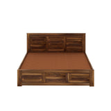 Swiss Solid Sheesham Wood Hydraulic Storage Bed - 3 years Warranty