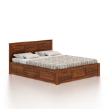 Swiss Solid Sheesham Wood Box Storage Bed - 1 Year Warranty