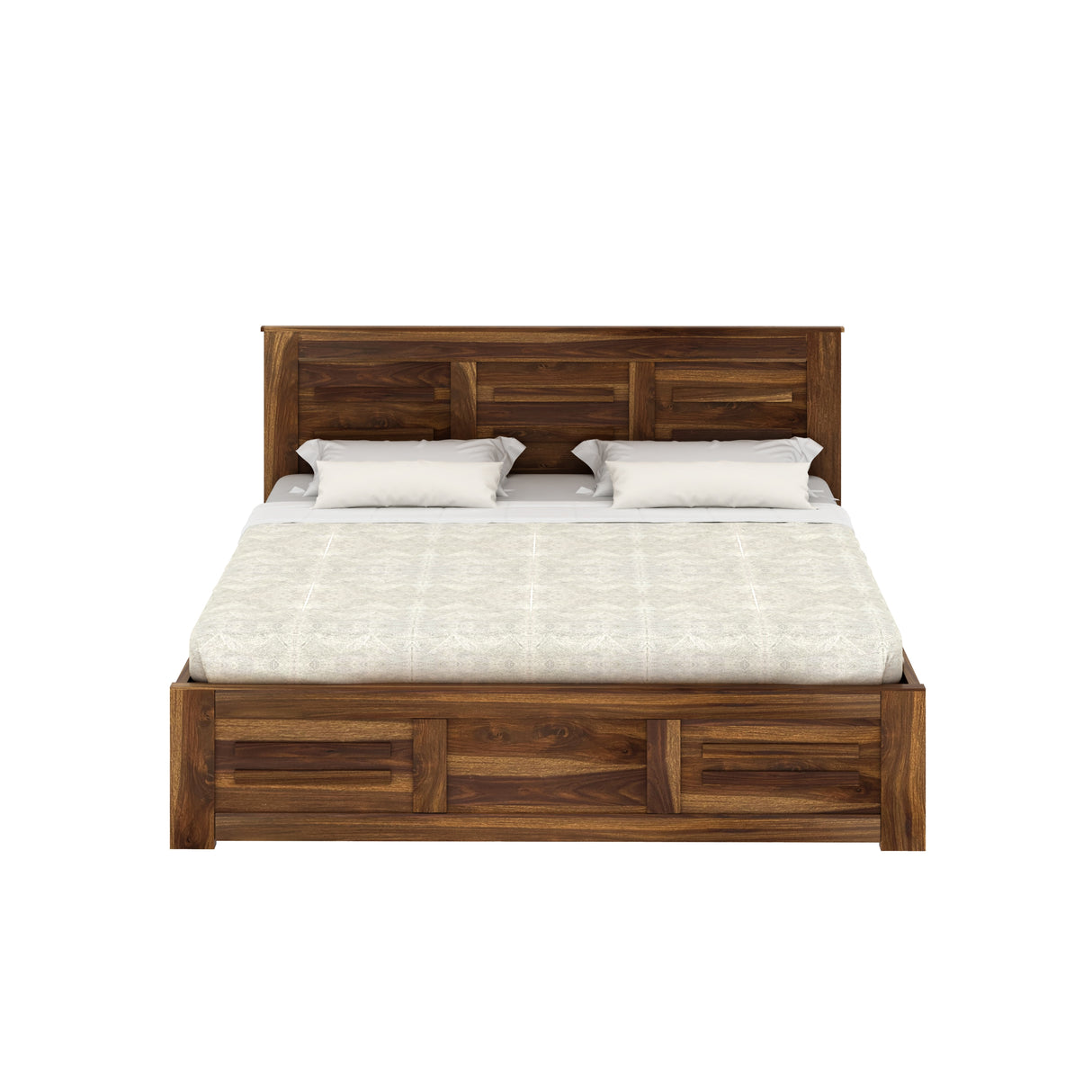 Swiss Solid Sheesham Wood Hydraulic Storage Bed - 1 Year Warranty