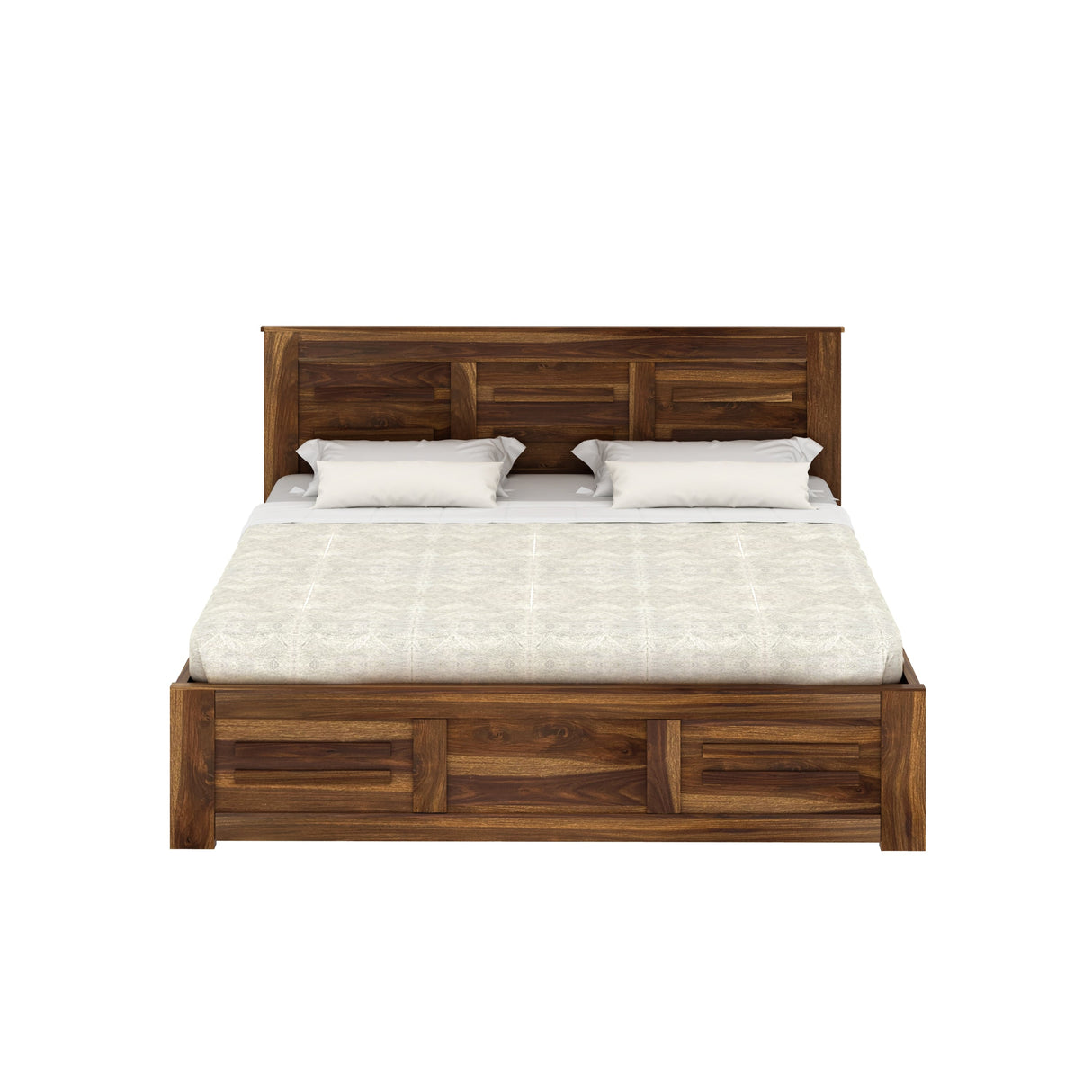 Swiss Solid Sheesham Wood Hydraulic Storage Bed - 3 years Warranty