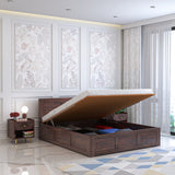 Swiss Solid Sheesham Wood Hydraulic Storage Bed - 3 years Warranty