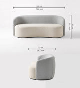 Rosky Three Seater Upholstered Sofa Bouclé - 12 Months Warranty
