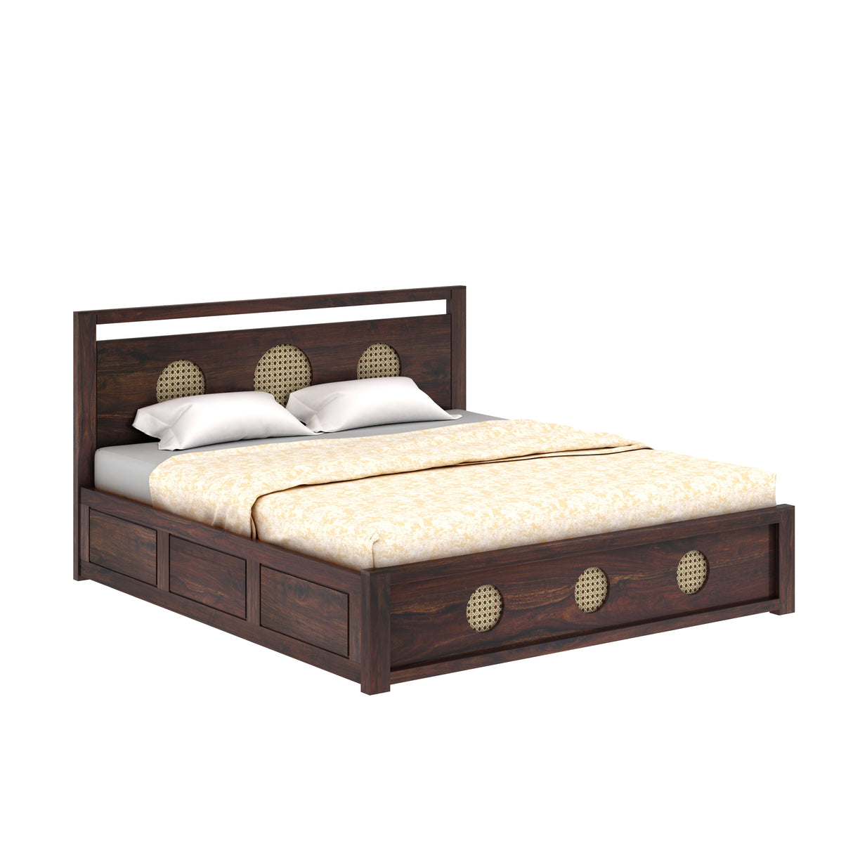 Cosmos Solid Sheesham Wood Hydraulic Storage Bed - 3 years Warranty
