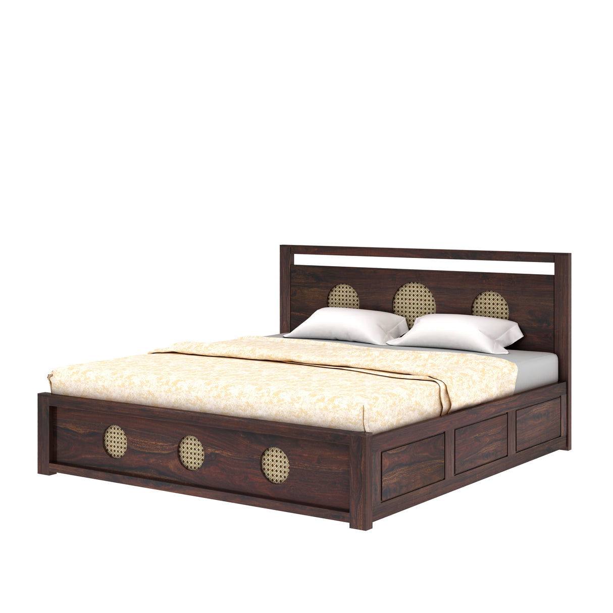 Cosmos Solid Sheesham Wood Hydraulic Storage Bed - 3 years Warranty