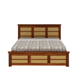 Syrus Solid Sheesham Wood Cane Bed With Box Storage Bed - 3 Years Warranty