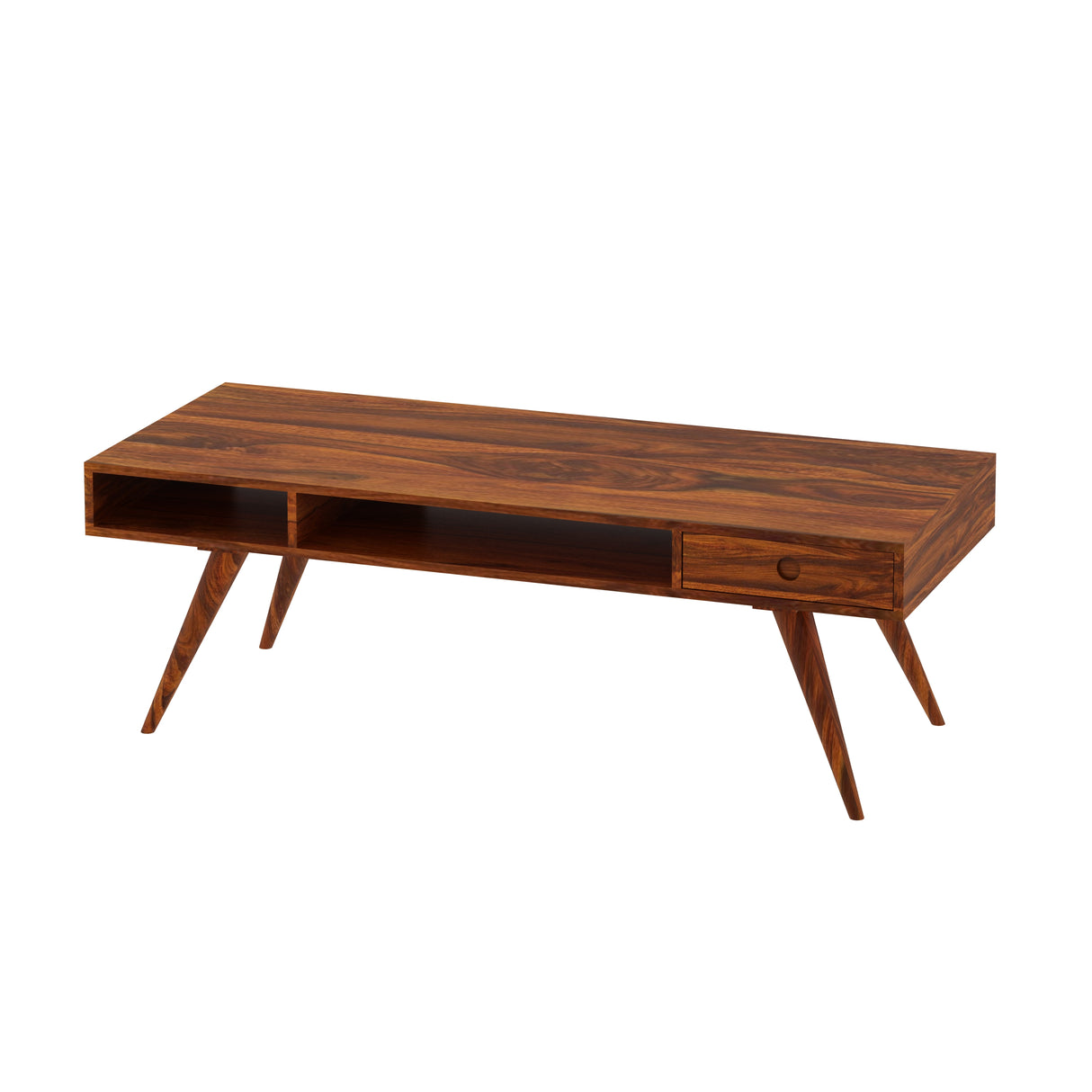 Monte Solid Sheesham Wood Coffee Table With Drawer Storage (LARGE) - 3 Years Warranty