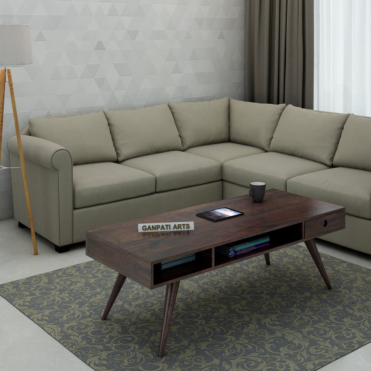 Monte Solid Sheesham Wood Coffee Table With Drawer Storage (LARGE) - 3 Years Warranty