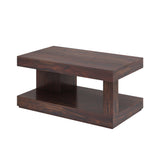 Burj Solid Sheesham Wood Coffee Table With Shelf - 3 Years Warranty