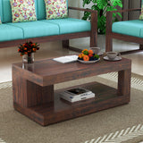 Burj Solid Sheesham Wood Coffee Table With Shelf - 3 Years Warranty