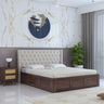 Swiss Solid Sheesham Wood Bed With Box Storage & Fabrio Style Upholstered Headboard-3 years Warranty(LUXE EDITION)