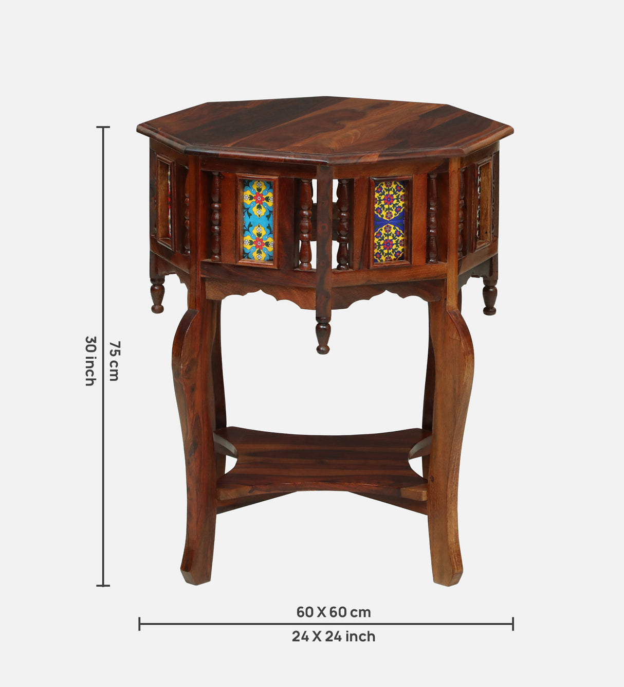 Udaipur Solid Sheesham Wood End Table - 3 Years Warranty