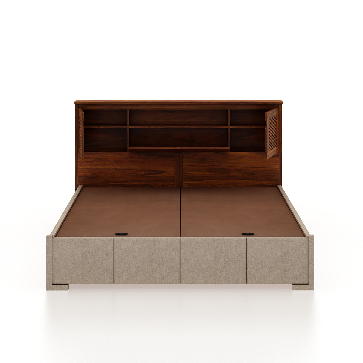 Maharaja Upholstered Bed with Wooden Headboard Storage and Box Storage - 3 Years Warranty